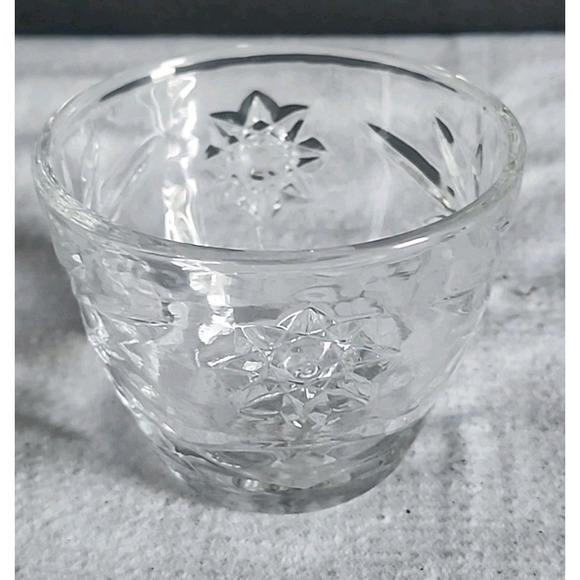 Vintage Anchor Hocking Star of David Clear Glass Creamer and Sugar Set - Picture 7 of 12